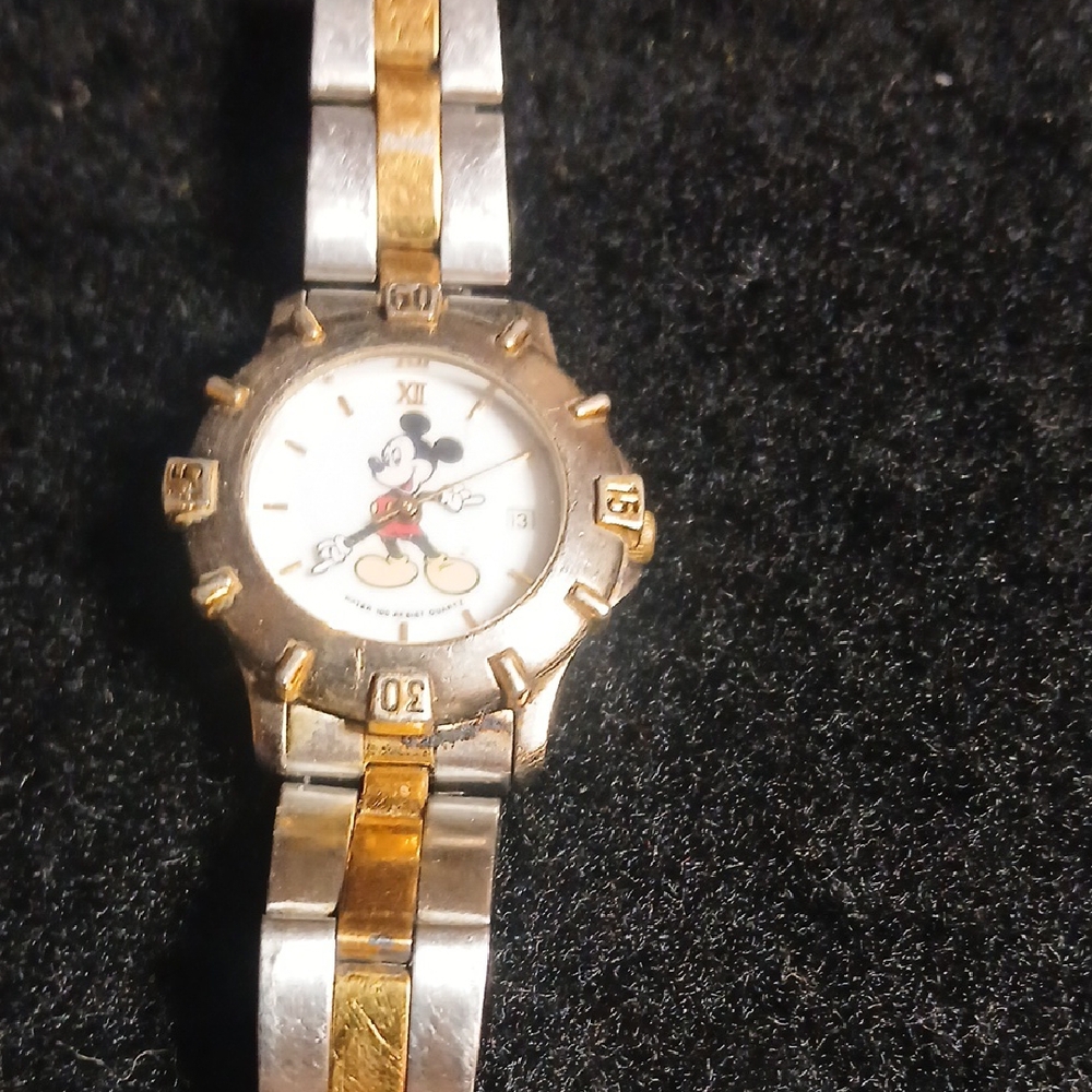 Mickey Mouse Gold and Silver Watch